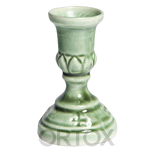 Подсвечник настольный керамический "Малый", 3,6х5,6 см (зеленый)