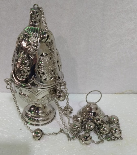 Кадило № 40, латунь, никелирование, 13,6х29 см, №2, У 13-0228 фото 2