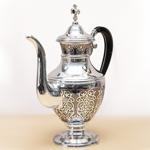 Чайник для теплоты из латуни в серебрении, высота 25 см, 0,7 л фото 7