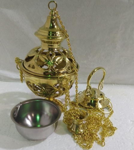 Кадило № 34, латунь, 14,2х23 см, №4, У 13-0114 фото 2 Кадило № 34, латунь, 14,2х23 см, №4, У 13-0114 фото 2