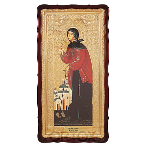 Икона большая храмовая блаженной Ксении Петербургской, фигурная рама (30х35 см)
