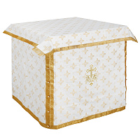 Облачение на престол с пеленой, шелк "Святительский", белое с золотом