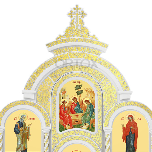 Иконостас "Владимирский" пятиярусный, белый с золотом (поталь), 690х860х45 см фото 9