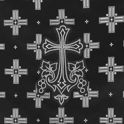 Облачение на престол с пеленой, шелк "Святительский", черное с серебром фото 5