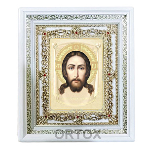 Икона Спасителя "Спас Нерукотворный", 24х28 см, багетная рамка (багетная рамка)