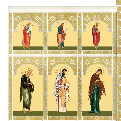 Иконостас деревянный "Суздальский" четырехъярусный белый с золотом (поталь), 608х637х25,4 см фото 7 Иконостас деревянный "Суздальский" четырехъярусный белый с золотом (поталь), 608х637х25,4 см фото 7