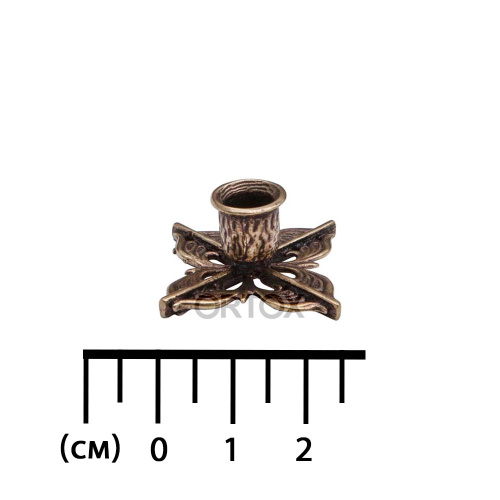 Подсвечник настольный литой "Четырехлистник", бронза, 2,5х1,5 см фото 4