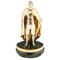Скульптура "Александр Невский" латунная в позолоте и серебрении