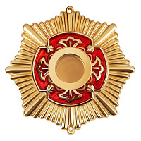 Мощевик накладной из ювелирного сплава в позолоте с эмалью, Ø 65/16 мм