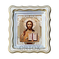 Икона Спасителя "Господь Вседержитель", 25х28 см, фигурная багетная рамка №1