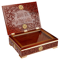 Ковчег для мощей "Суздальский", цвет "кипарис" с золотом (поталь), 40х30х13 см