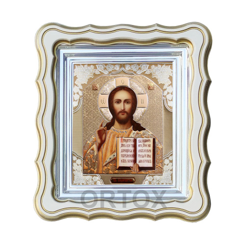 Икона Спасителя, 25х28 см, фигурная багетная рамка №1