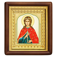 Икона святой мученицы Иулии (Юлии) Анкирской (Коринфской), 18х20 см, деревянный киот
