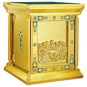 Облачение на престол "Гефсиманское", эмаль, высота 107 см (90х90х107 см зеленая ткань, композит)