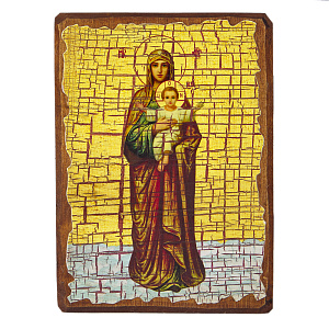 Икона Божией Матери "Благодатное Небо", под старину (12х17 см)