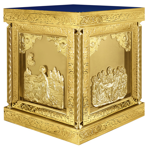 Облачение на престол "Золотые своды" с прямым основанием, литье, высота 105 см фото 2