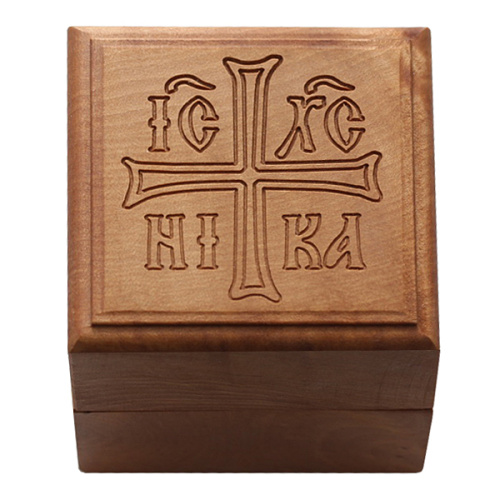 Крестильный ящик деревянный с наполнением, резной, 6х6х6,5 см фото 6