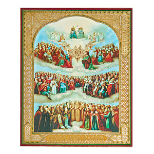 Икона собора всех святых, МДФ (6х9 см)