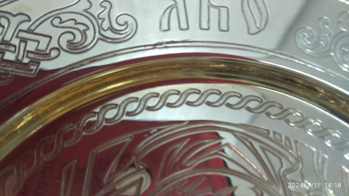 Набор тарелочек латунных "Голгофа" и "Знамение", позолота, Ø 15 см, У-1127 фото 6