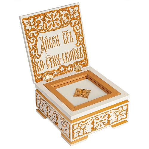 Мощевик накладной из ювелирного сплава в позолоте с фианитами, Ø 60/18 мм фото 3