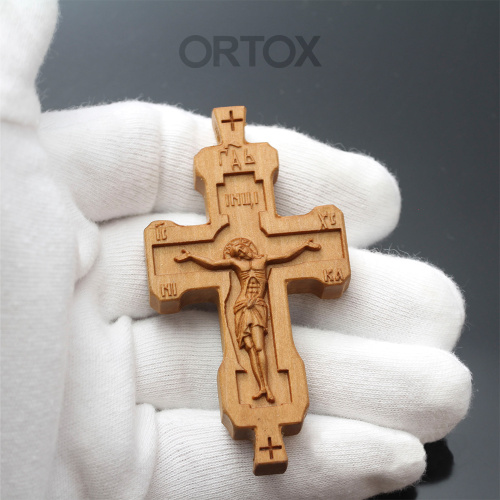 Крест параманный деревянный резной, 4,5х8 см фото 5
