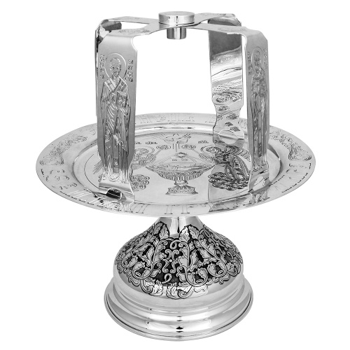 Евхаристический набор из 4 предметов №3, серебряный, гравировка, оксидирование фото 3