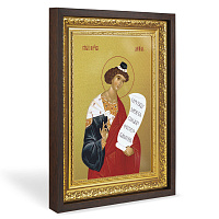 Икона святого пророка Даниила, в широком багете, цвет "темный дуб", на холсте, с золочением 