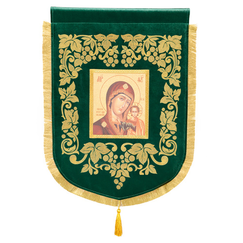 Хоругви малые вышитые зеленые, 45х65 см фото 3