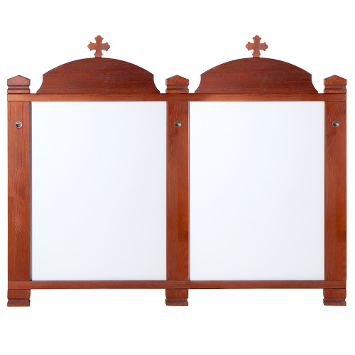 Киот настенный "Суздальский", цвет "кипарис" с золотом (поталь), два модуля фото 9