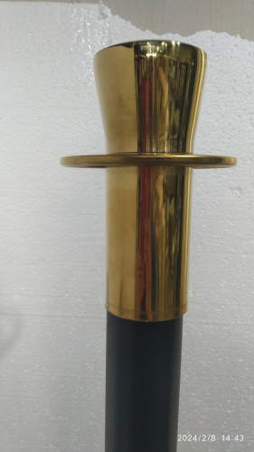 Столбик ограждения солеи металлический, 32х91 см, черный с золотом, У-1073 фото 9