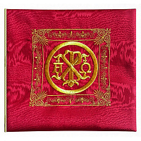 Илитон на престол бордовый с вышивкой "Вифлеем", муар, 80х70 см