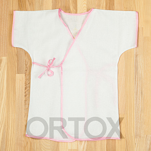 Рубашка для крещения, размер единый, бязь, цвет в ассортименте (бело-розовый халат)