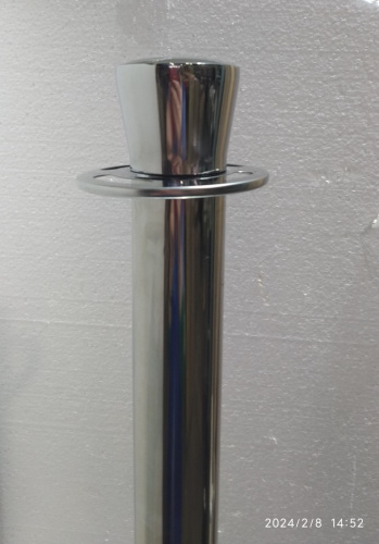 Столбик ограждения солеи металлический, 32х91 см, цвет "под серебро", У-1076 фото 5