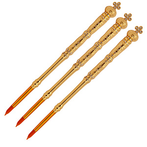 Стрючицы, цинковый сплав, белые камни, набор из 3 штук, длина 22 см (полировка)