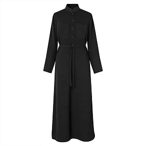 Подрясник греческий мужской черный, смесовая льняная ткань, размер 58 (смесовая льняная ткань)