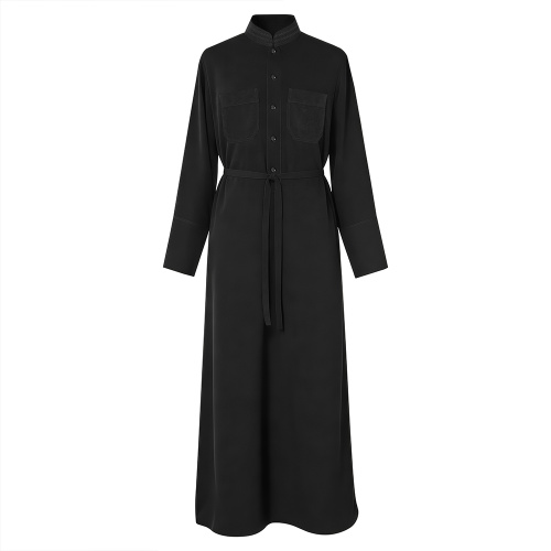 Подрясник греческий мужской черный, смесовая льняная ткань, размер 58