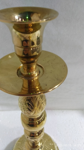 Подсвечник напрестольный, латунь, 13х34 см, №1, У 13-0315 фото 6