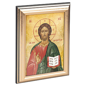 Икона Спасителя Господь Вседержитель в пластиковой рамке,13х1,5х18 см (стекло, картон)