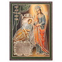 Икона Божией Матери "Целительница", МДФ, 4х6 см