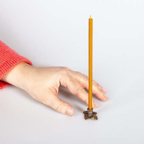 Подсвечник настольный литой "Дубовый лист", бронза, 3,5х2,5х1,5 см фото 4