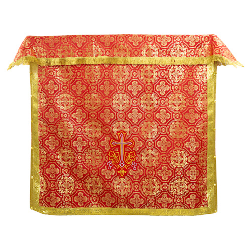 Облачение на престол с пеленой, шелк "Горненский", красное фото 2