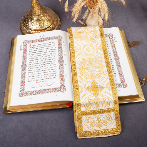 Закладка для Евангелия, шелк "Горненский", с золотом, вышитая, 160х12,5 см фото 9