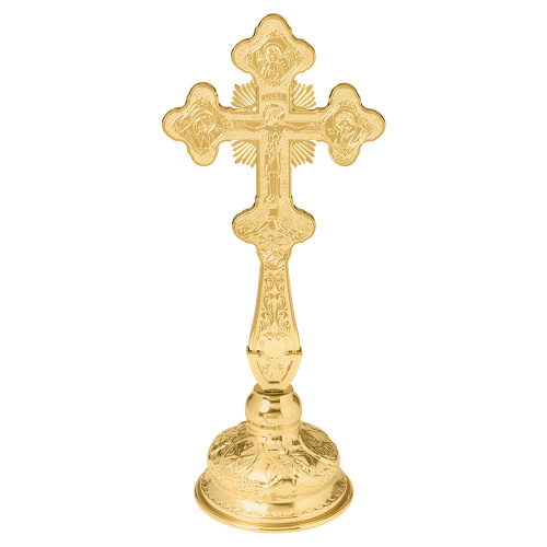 Крест напрестольный, цинковый сплав, цвет "под золото", 16,4х28 см фото 11