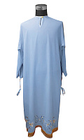 Подризник голубой, комбинированная вышивка с рисунком "Лилия"