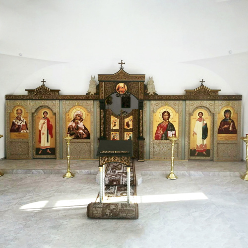 Иконостас одноярусный (Московская обл.) серый с золотом (патина), 758х356х29 см фото 5