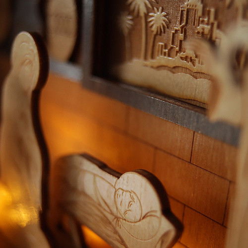 Вертеп "Рождественский" с подсветкой, фанера, 30х20 см фото 8