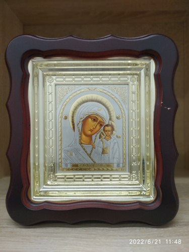 Икона Божией Матери "Казанская", 20х22 см, фигурная багетная рамка, У-0153 фото 2