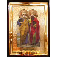 Икона большая храмовая апостолов Петра и Павла, прямая рама, 46х56 см, У-0145