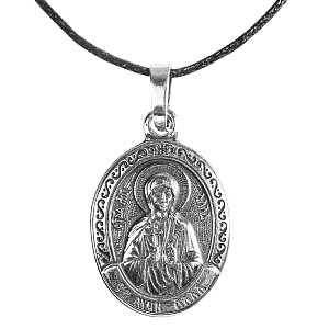 Образок мельхиоровый с ликом мученицы Аллы Готфской, серебрение (средний вес 5 г)