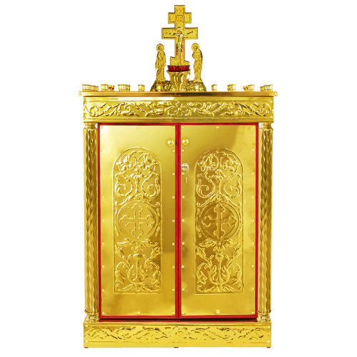 Панихидный стол на 70 свечей "Иерусалимский", колонны, чеканка, 70х50х115 см фото 4